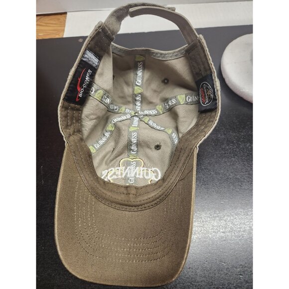 Guinness Khaki Embroidered Shamrock Cap Dublin Ireland Adjustable Strapback Hat - Picture 8 of 10